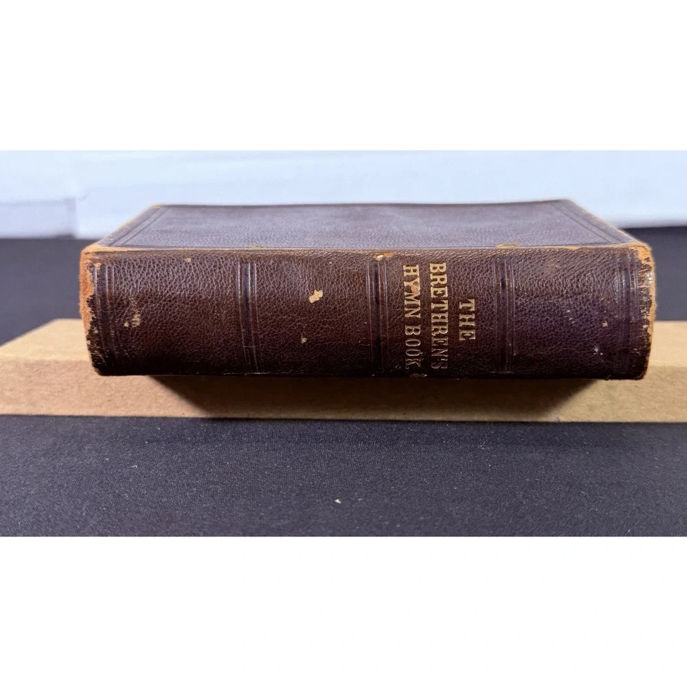 1867 Brethrens Hymn Book James Quinter Leather German Baptist Church Antiquarian